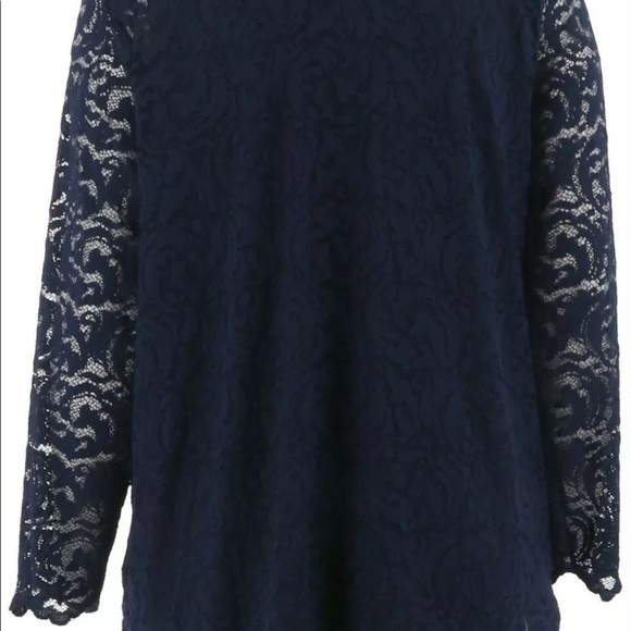 3/$30~ EUC Isaac Mizrahi live large navy lace - Picture 3 of 3